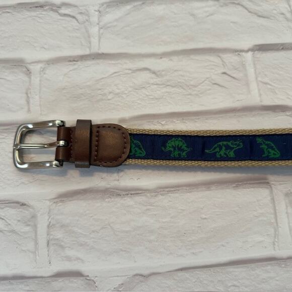 EUC Wembley Navy Green Khaki Dino Dinosaur Belt Boy Kids Toddler Size XS 19-21 - Picture 1 of 7